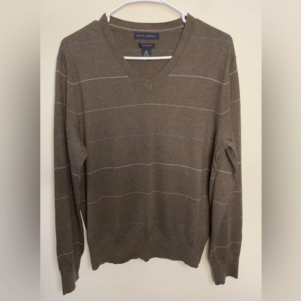 Banana Republic Men’s Silk & Cashmere Luxury Blend V- Neck Sweater Pullover Sz M